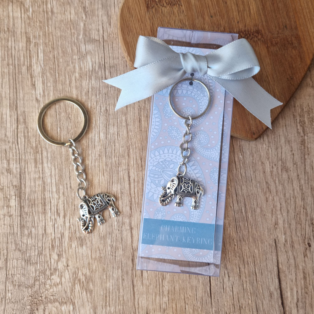 charming elephant keyring favour