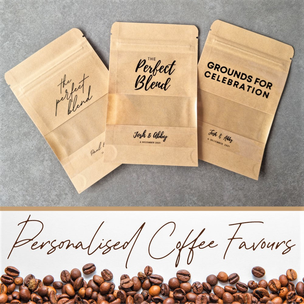 personalised coffee favour pouches
