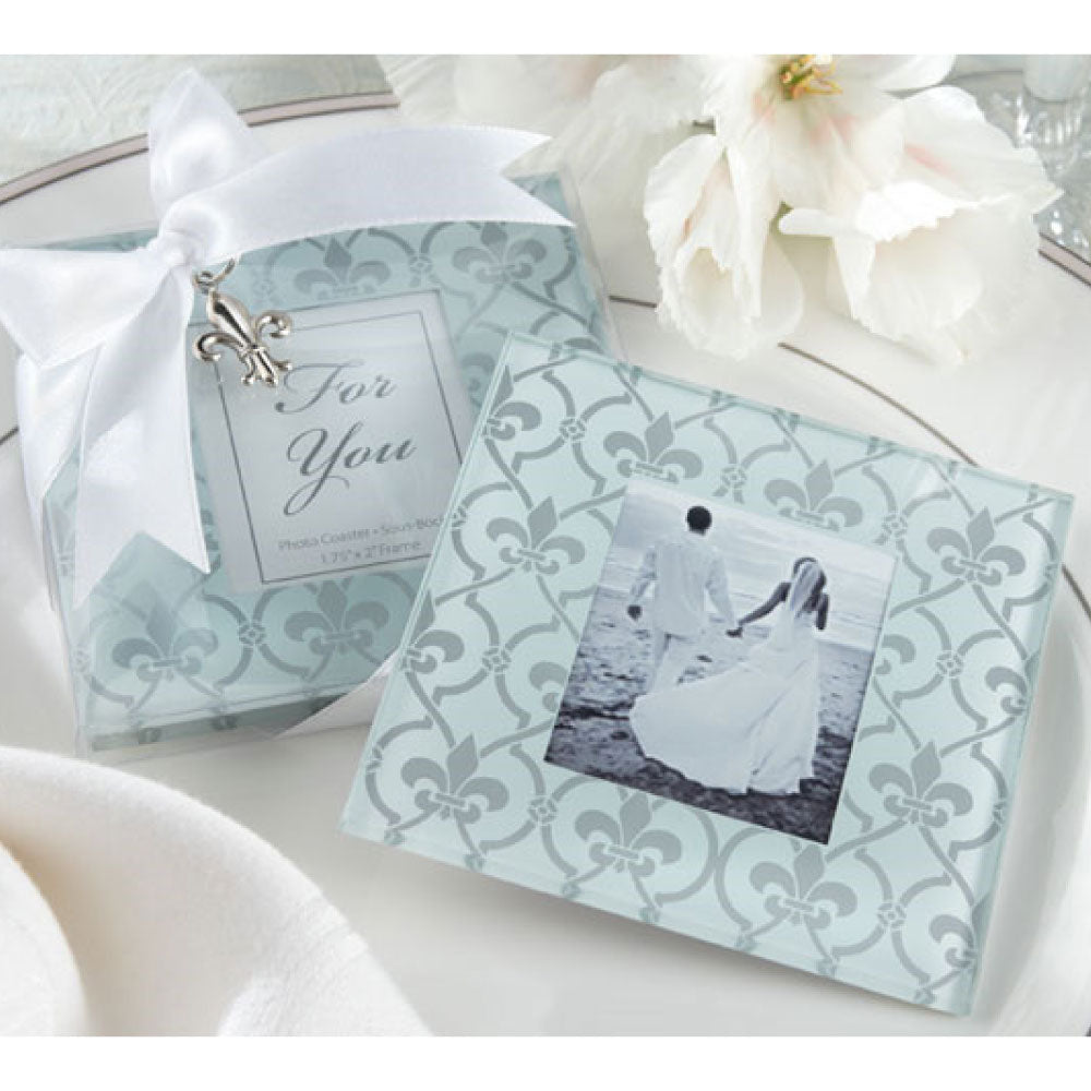 fleur-de-lis-frame-coaster-set-wedding-favour