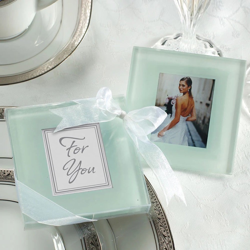 Forever Photo Frosted Glass Coaster Favours (2pcs) Simply Wedding Favours