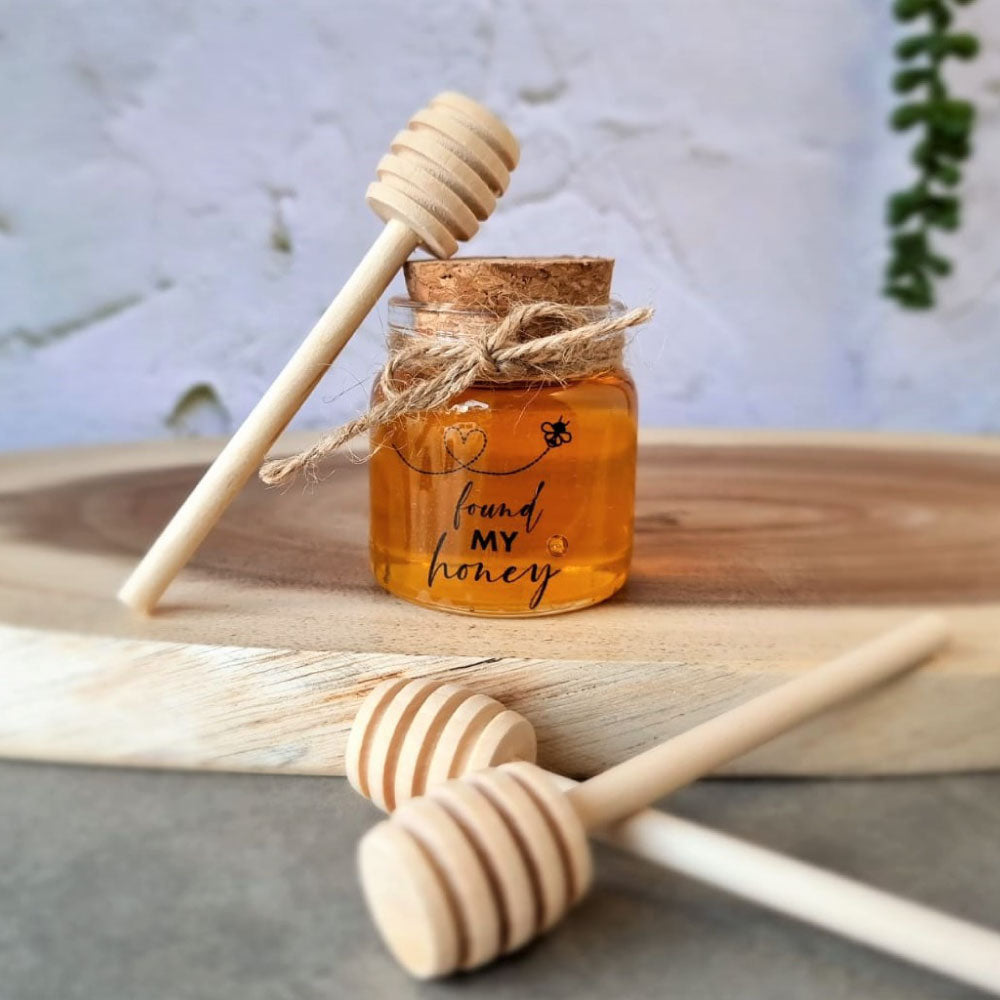 Honey in a Mini Cork Jar with wooden honey dipper - 50ml