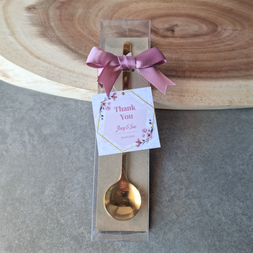 Elegant Long Spoon in Gold in giftbox