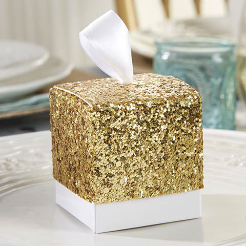 Gold Glitter favour boxes (each) Wedding Favors Simply Wedding Favours 