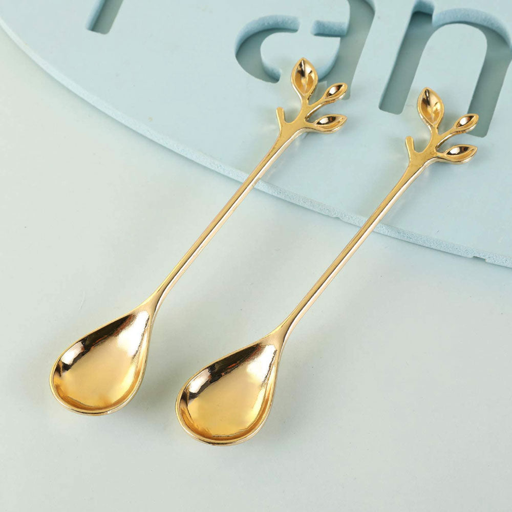 gold leaf design spoon favour