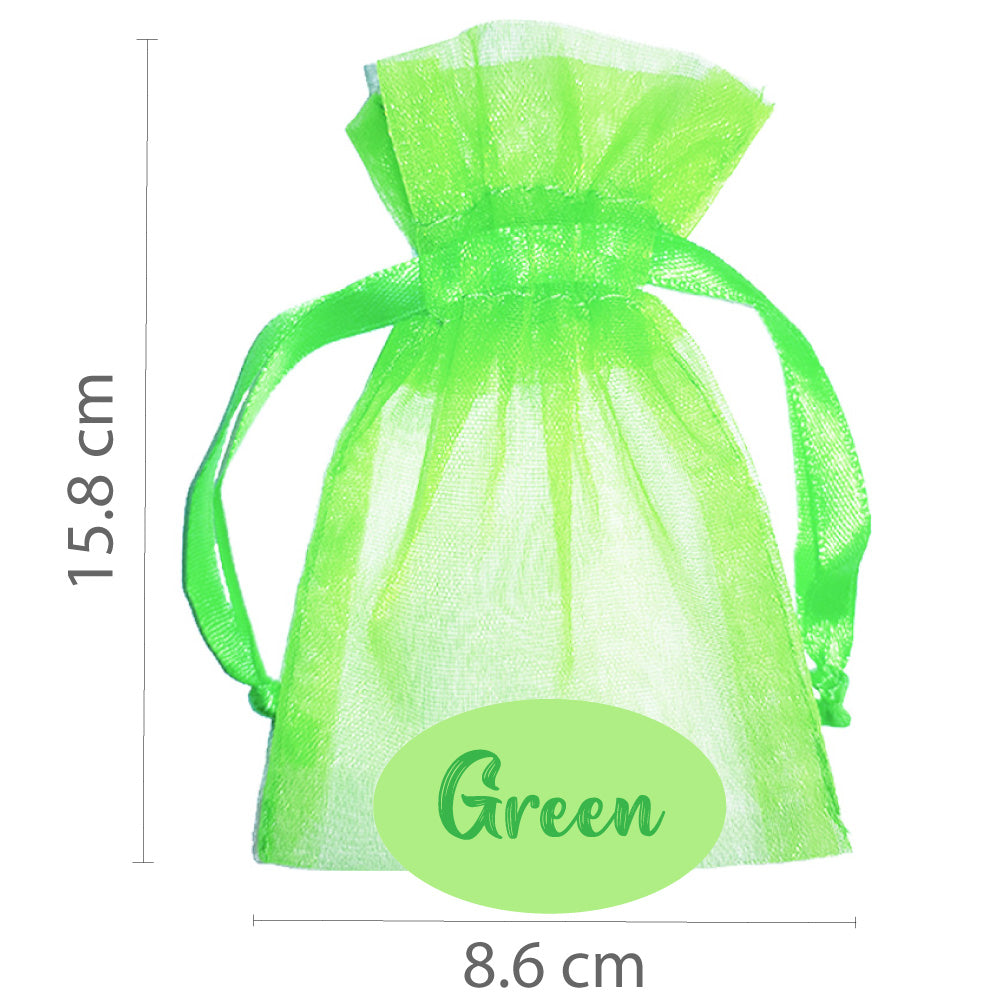 Green organza bag