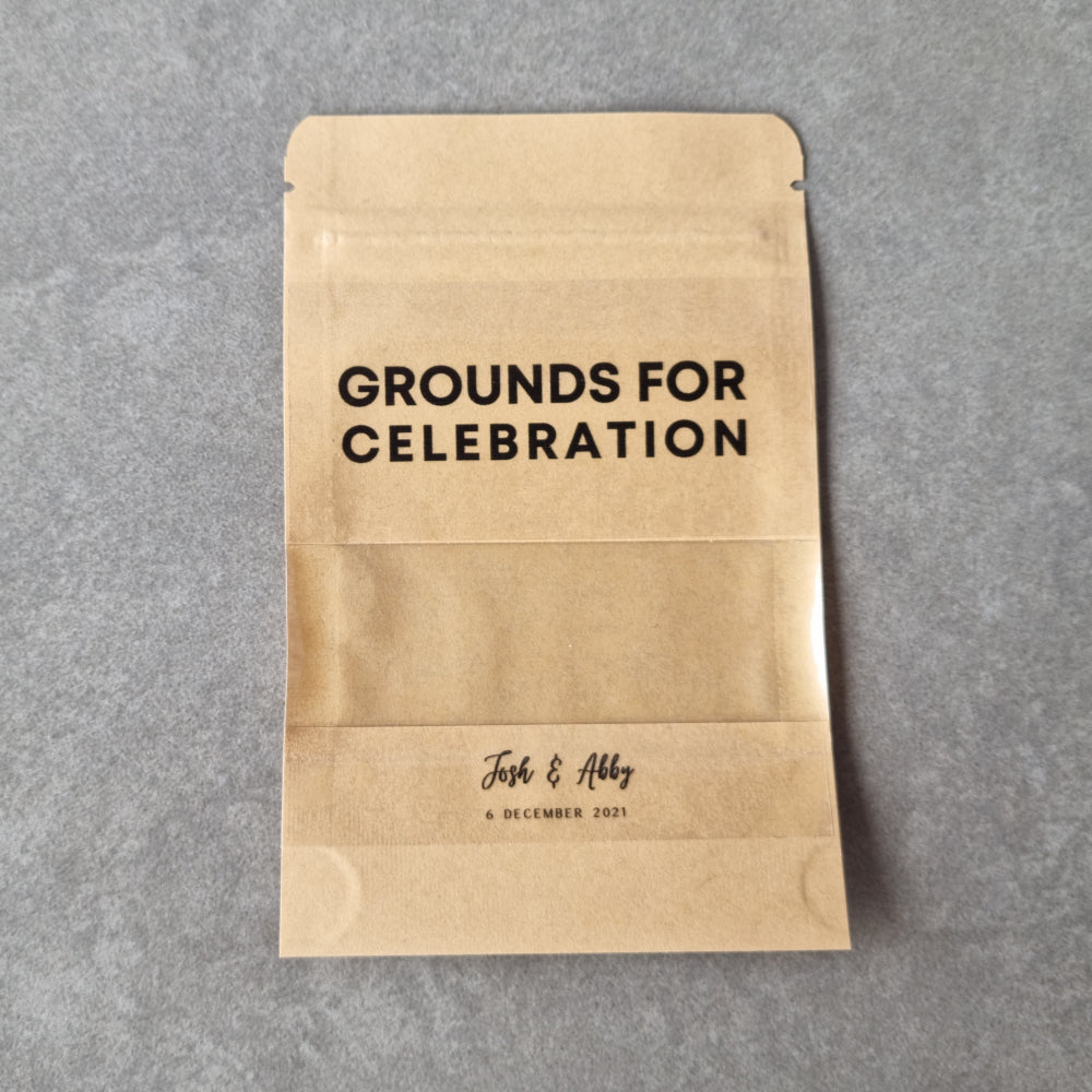 personalised coffee favour pouches