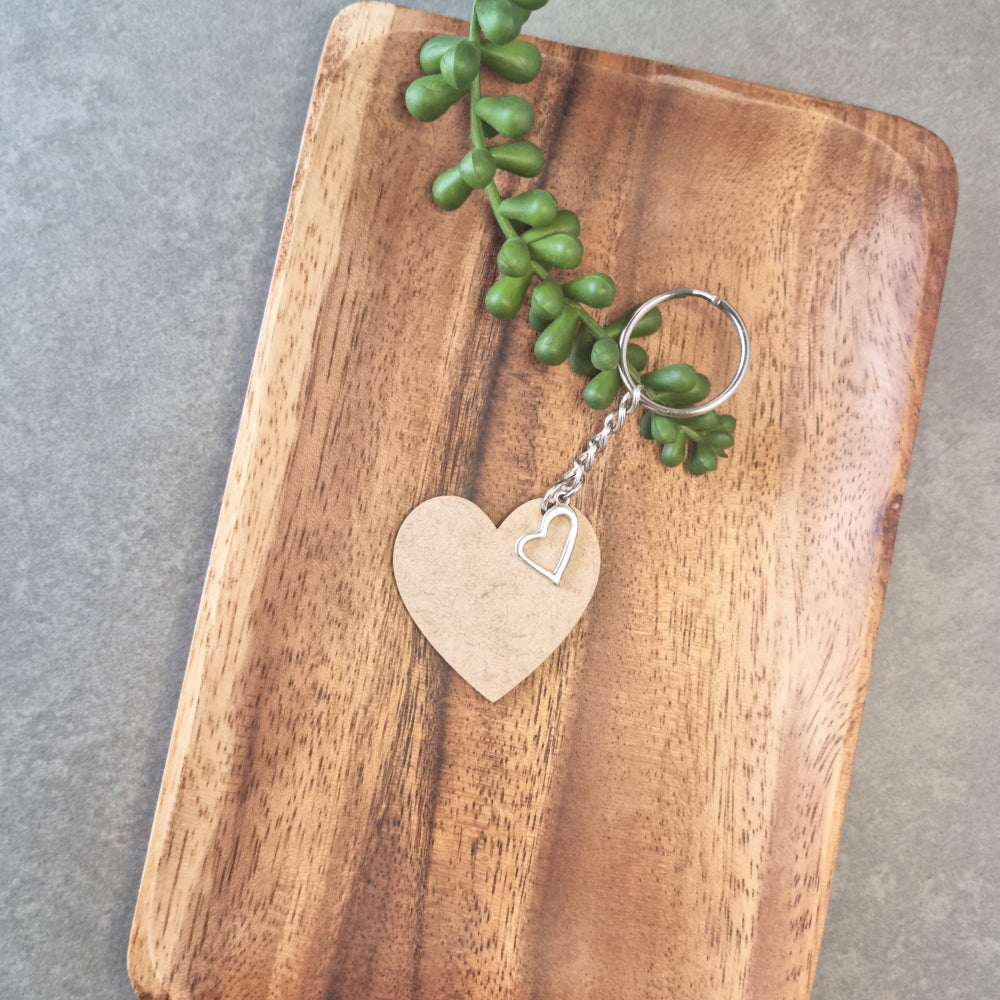 Personalised Heart Shaped Wooden Keyring Simply Wedding Favours 