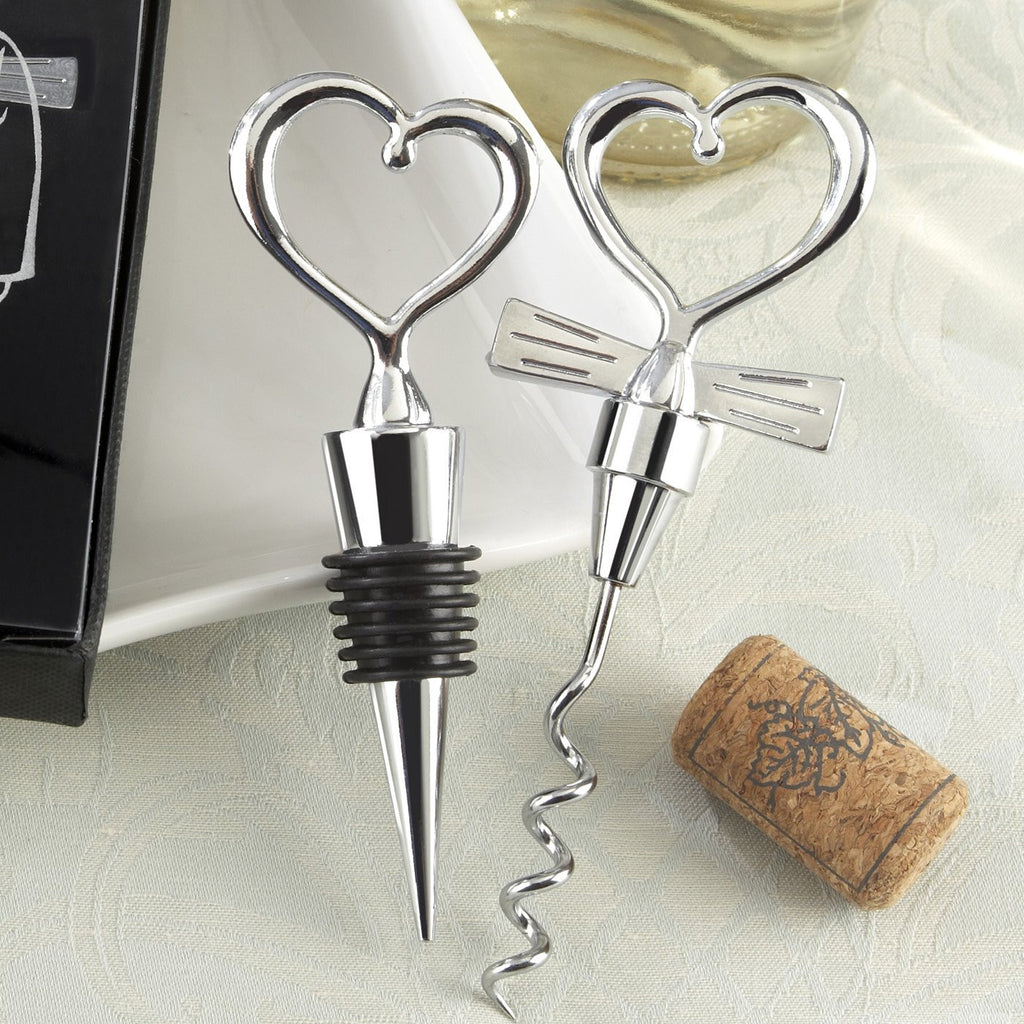 Heart shaped Wine Opener & Stopper Set (89857391)