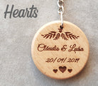 Hearts and leaves design round thank you key holder