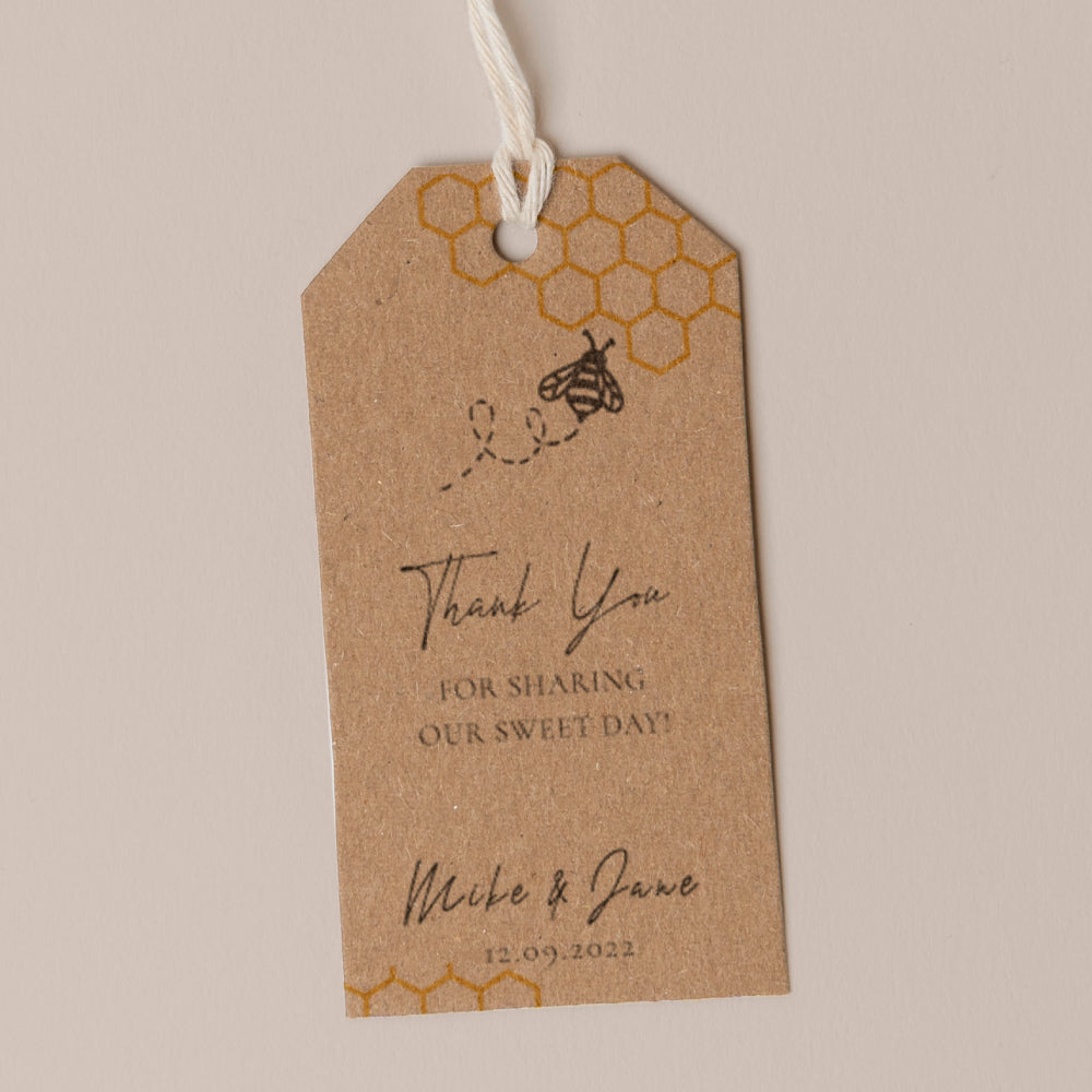 Thank You for Sharing Our Sweet Day Rectangular Thank You Tags Personalise it Simply Design Studio Trimmed Kraft 