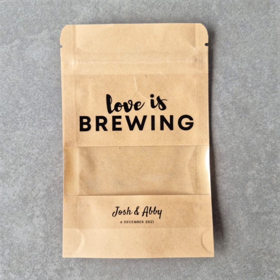personalised coffee favour pouches
