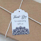 Thank You Tag - Black & White Mandala