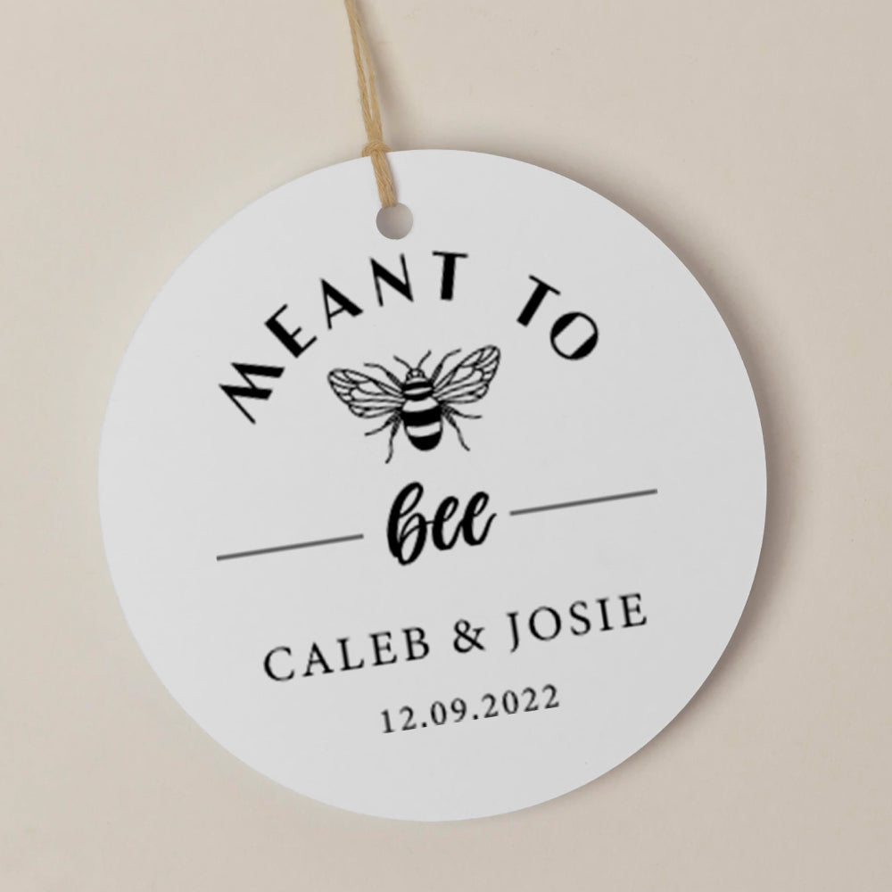 Meant To Bee Honey Favour Thank You Tags Personalise it Simply Design Studio Round White 