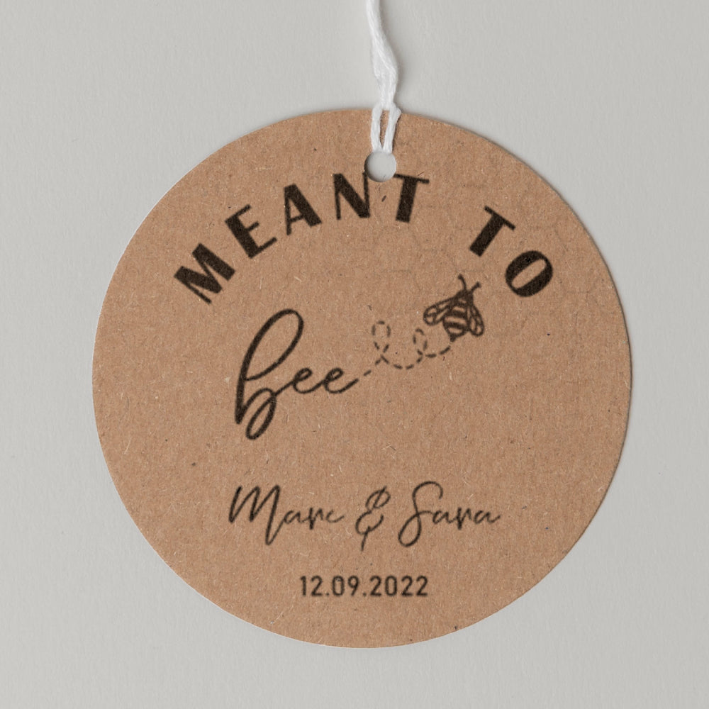 Meant To Bee Favour Thank You Tags Personalise it Simply Design Studio Round Kraft 