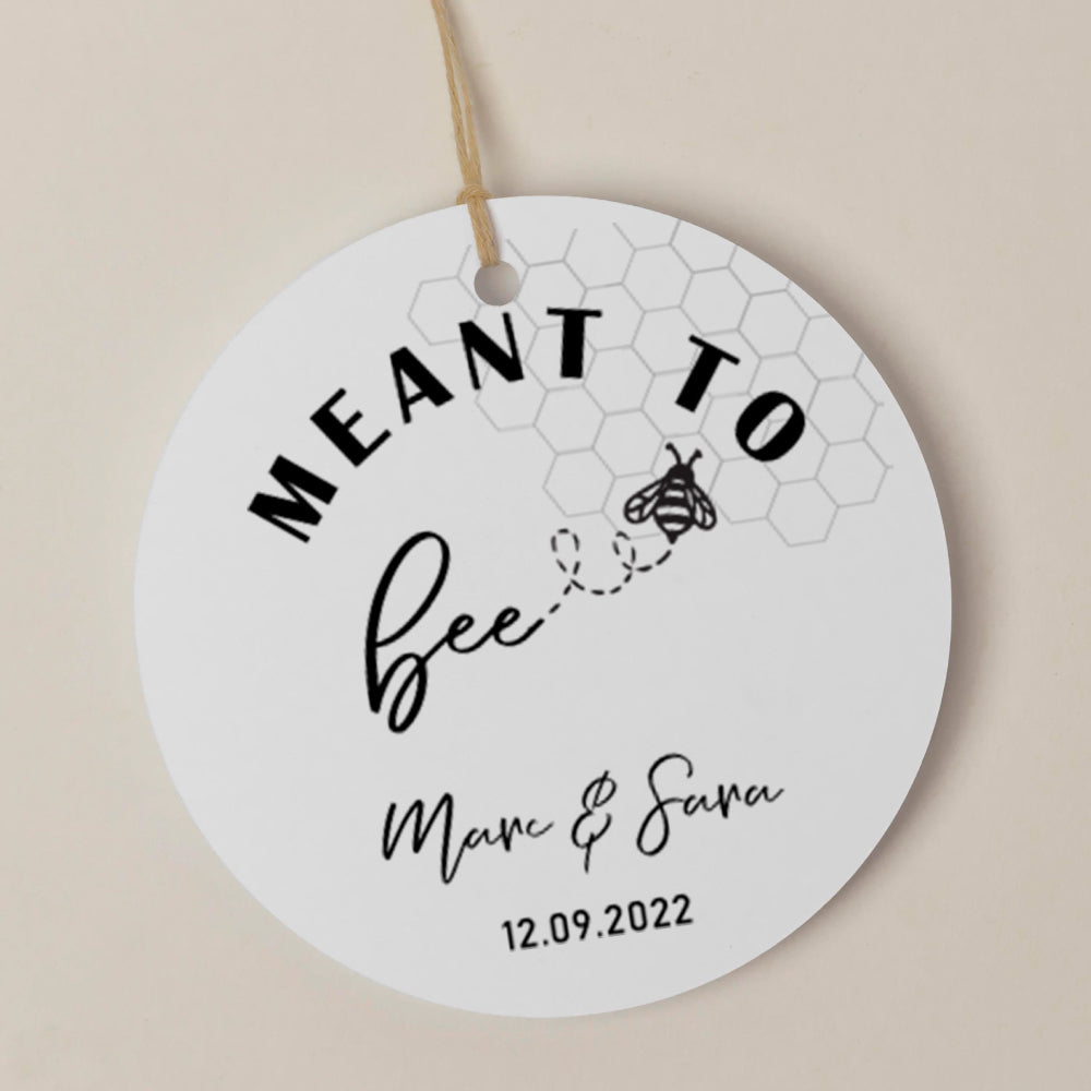 Meant To Bee Favour Thank You Tags Personalise it Simply Design Studio Round White 