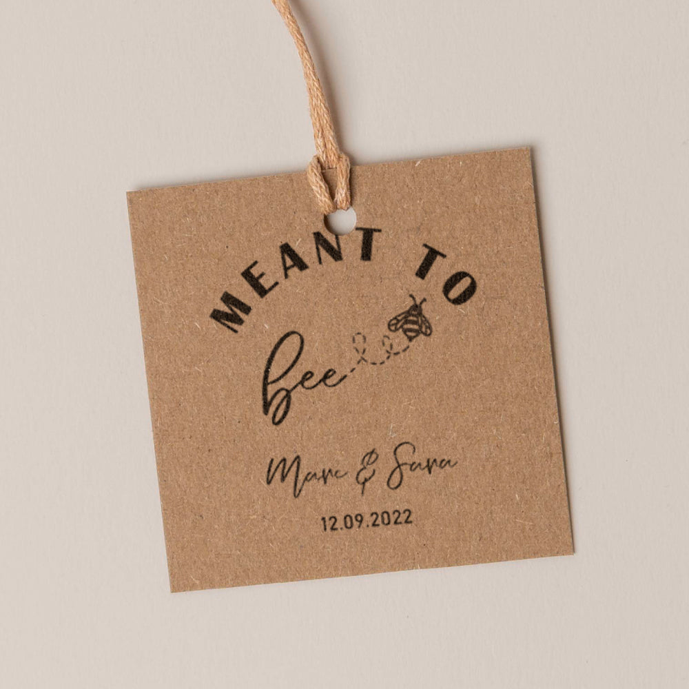 Meant To Bee Favour Thank You Tags Personalise it Simply Design Studio Square Kraft 