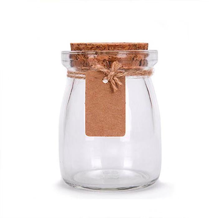 Miniature Glass Jar with Cork Lid with String Tag 100ml