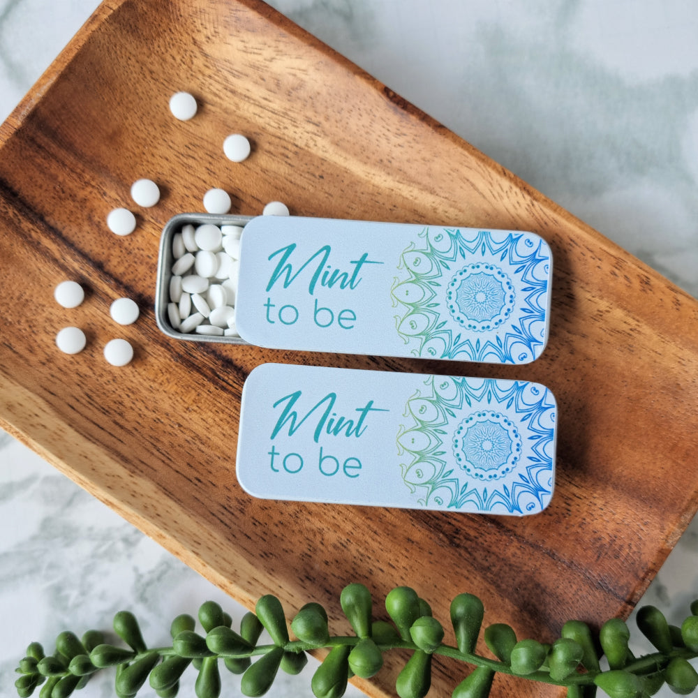 Mandala mint to be mint tin wedding favours