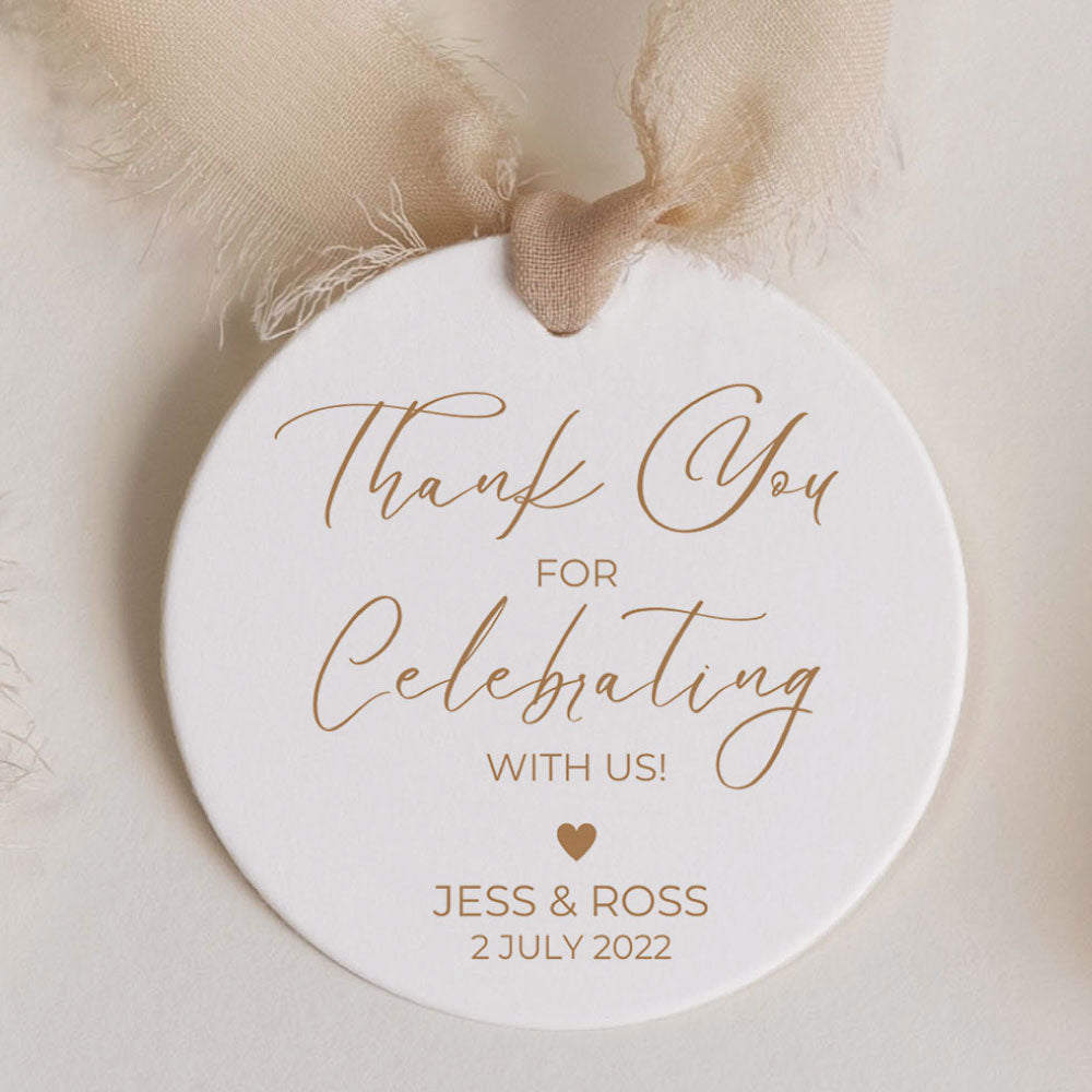 thank you for celebrating with us thank you tag