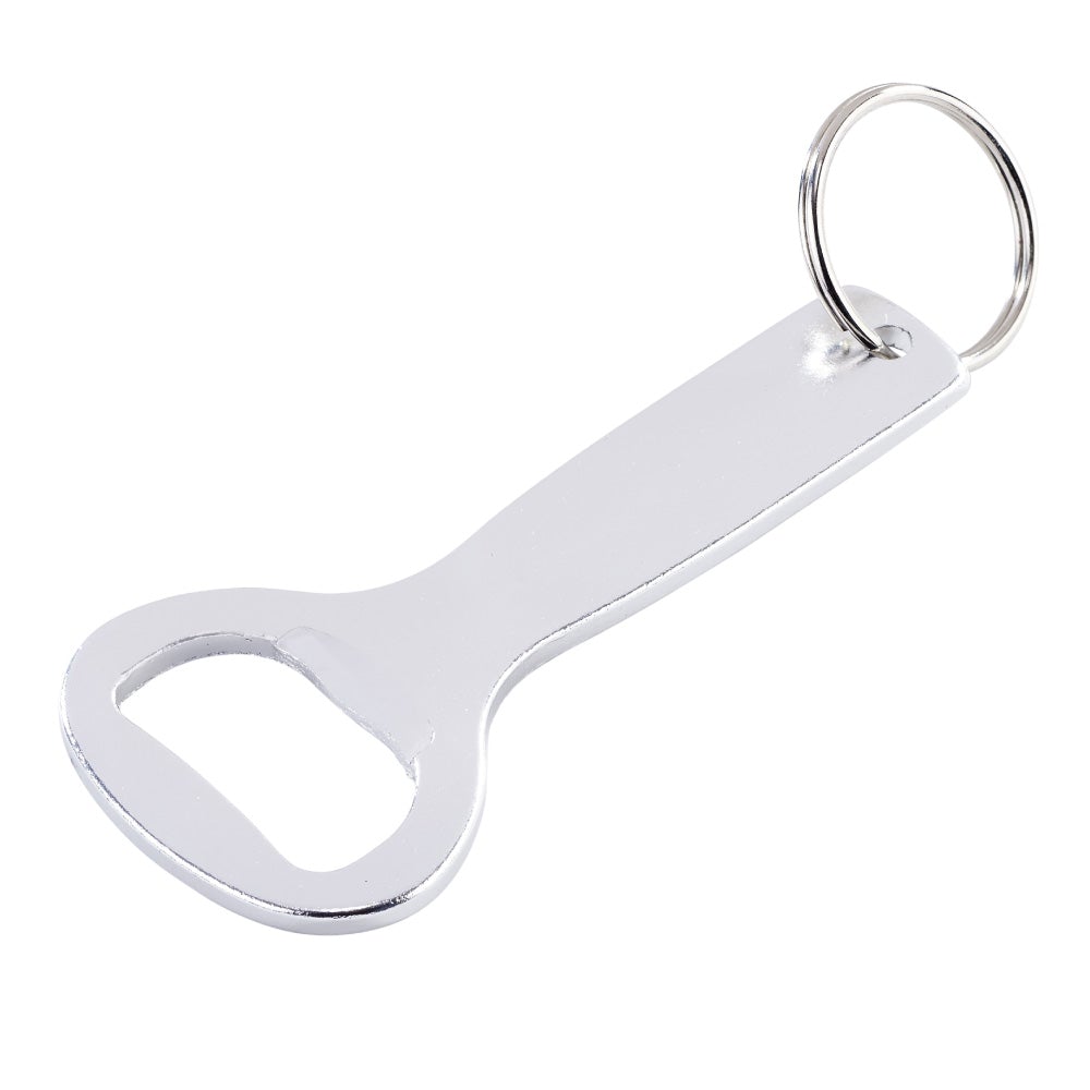 Bottle opener keyring silver