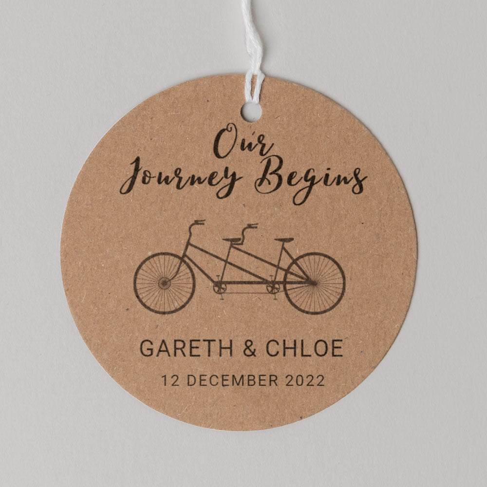 our journey begins thank you favour tag