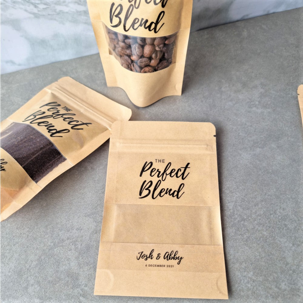 personalised coffee favour pouches