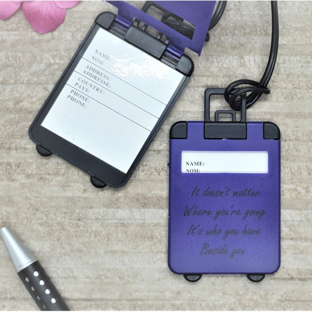 Travel the world Luggage tag with quote