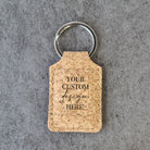 Eco friendly rectangular cork keyring