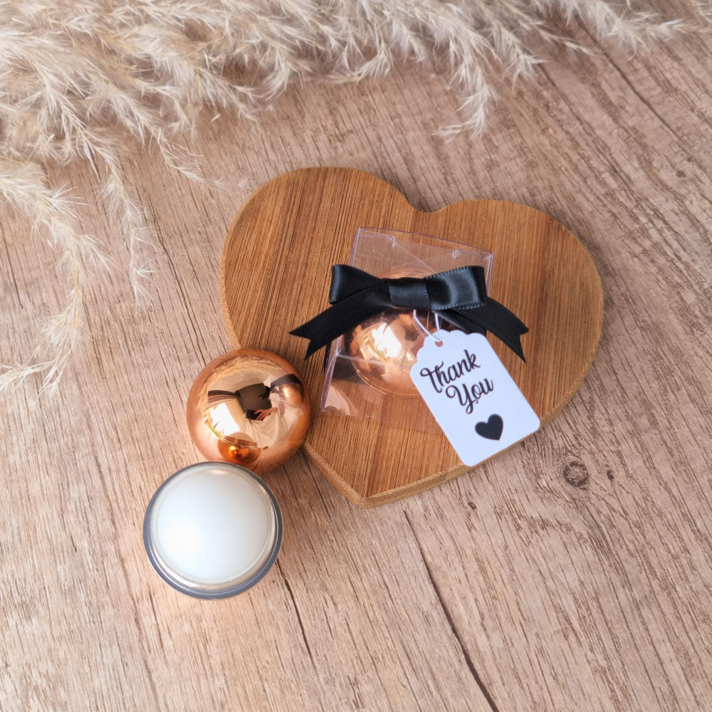 rose gold-sphere-lip balm favour-in-clear-giftbox