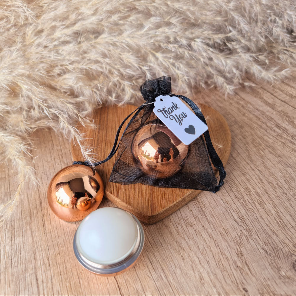 rose-gold-sphere-lip-balm-favour-in-organza-gift-bag