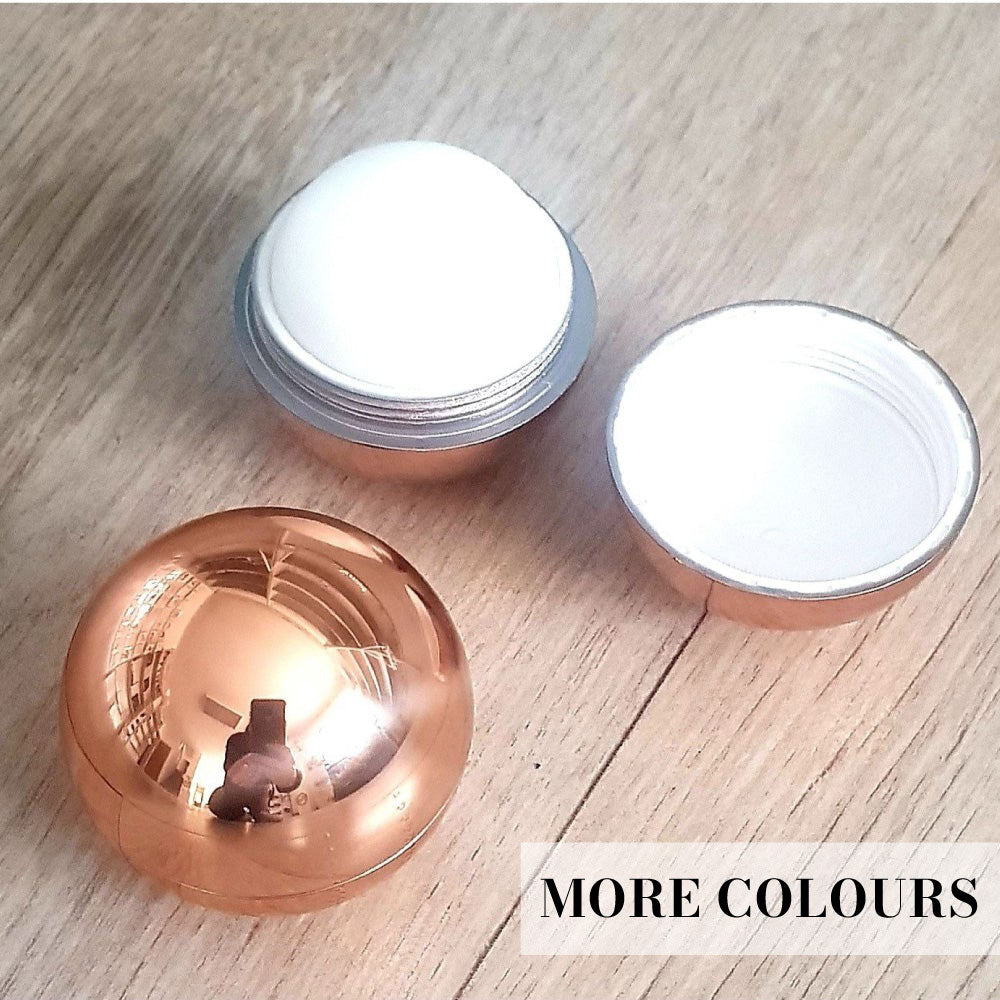Shiny Sphere Lip Balm in Rose gold, Silver & Gold