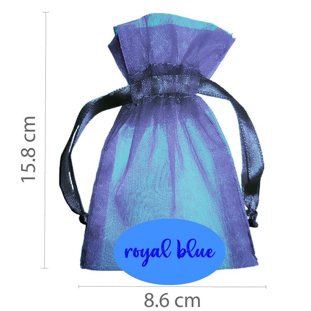 Royal blue organza bag