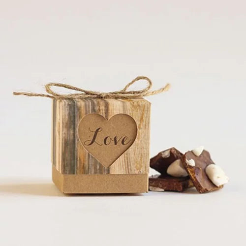 Rustic Favour Box - Hearts in Love (each) DIY Something Blue 