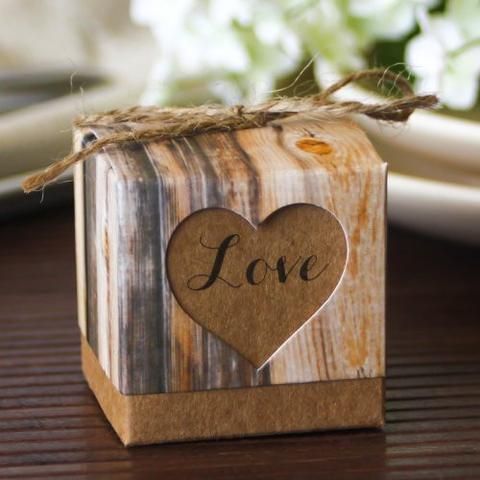 Rustic Favour Box - Hearts in Love (each) DIY Something Blue 