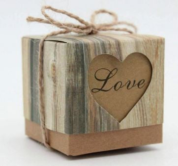 Rustic Favour Box - Hearts in Love (each) DIY Something Blue 