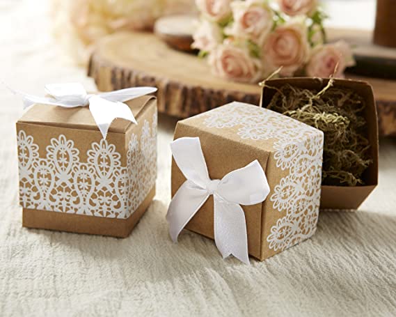 Rustic & Lace Wedding Favour Box (each) DIY Something Blue 