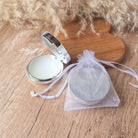 silver-compact-in-organza-bag-plain