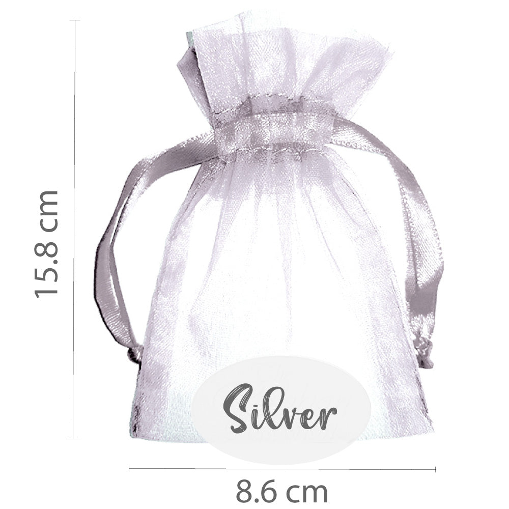 Silver organza bag