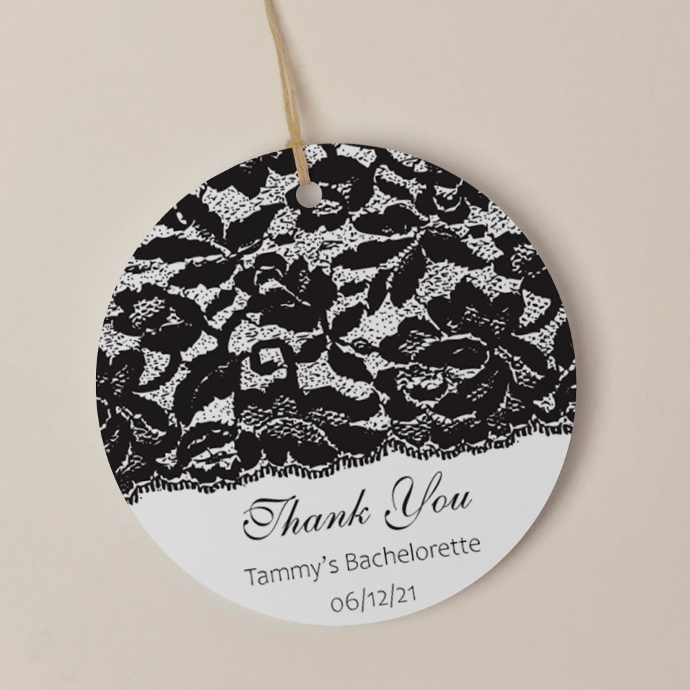  Spanish Lace design round thank you tag