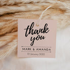Square Thank You Tag - Simple Thank You Gift Tags & Labels Simply Favours Black on colour 