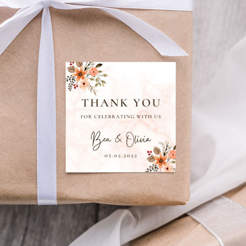 Square Sticker - Autumn Hues Personalise it Simply Favours