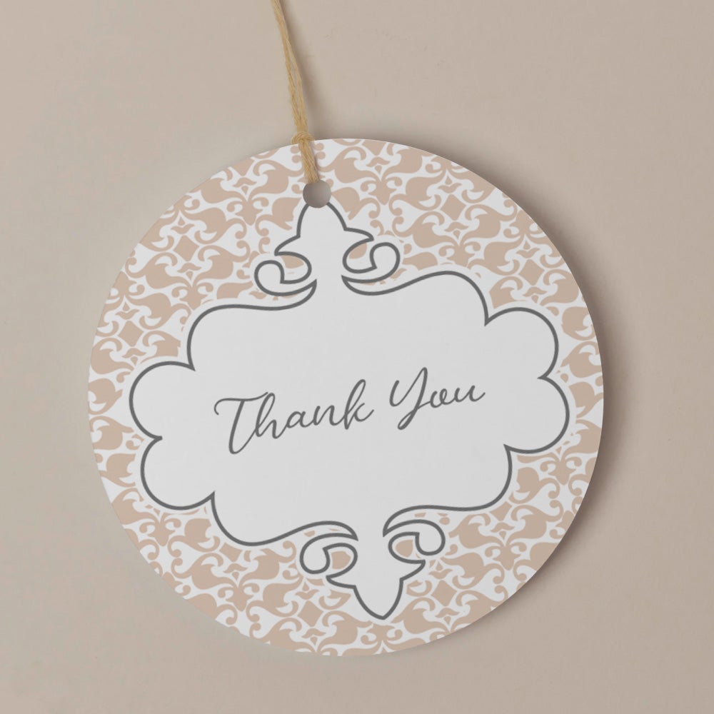 Round Thank You Tag - Vintage