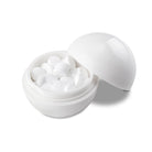 peppermint flavoured mints in a white sphere