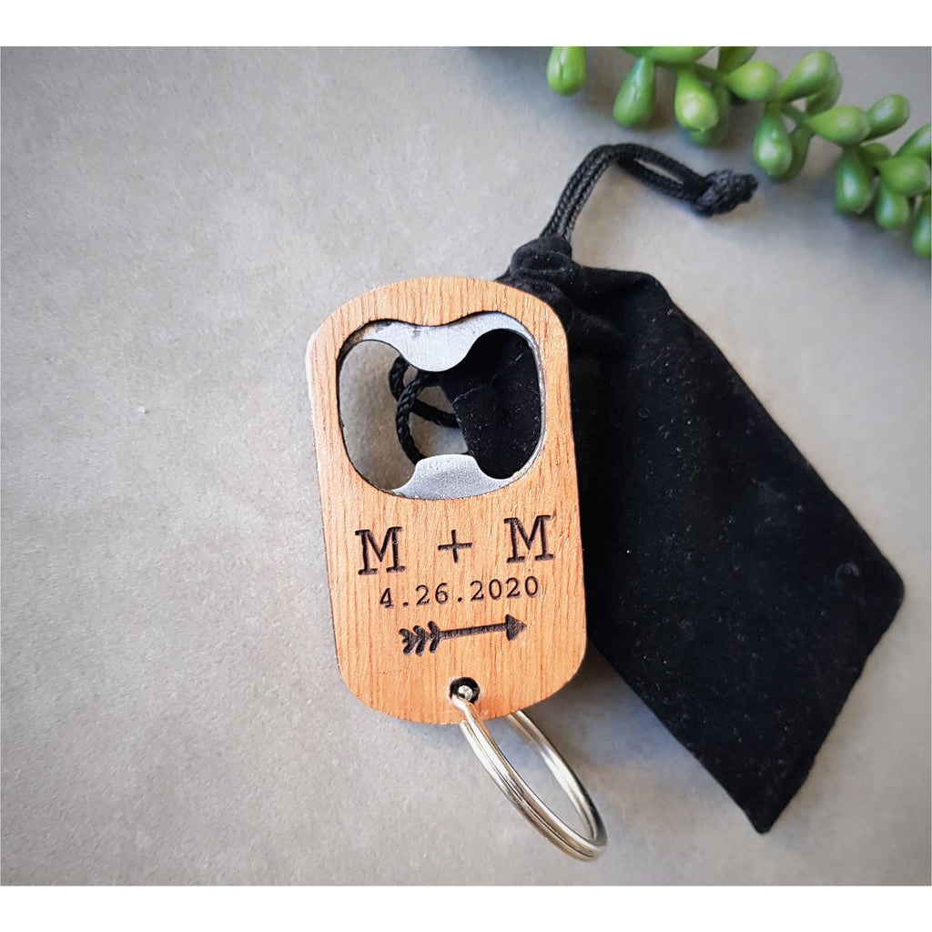 Personalised wooden bottle opener keyholder